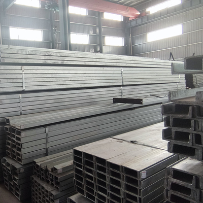 โครงสร้างช่องเหล็กชุบสังกะสีแบบจุ่มร้อน U Beam Steel Rod 16 Gauge