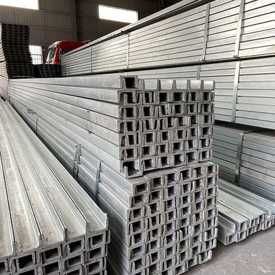 โครงสร้างช่องเหล็กชุบสังกะสีแบบจุ่มร้อน U Beam Steel Rod 16 Gauge