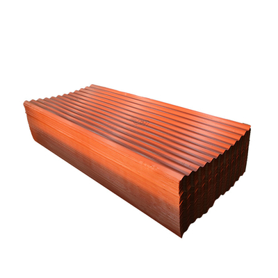 แผ่นหลังคาลูกฟูกโลหะสีส้ม Z40 หลังคาลูกฟูก 6 เมตร