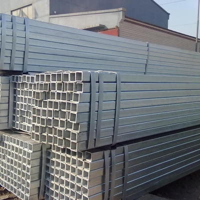 จุ่มร้อน Q345 เหล็กกล่อง กัลวาไนซ์ ท่อเหลี่ยม 100x100 Gal