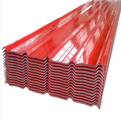 แผงหลังคาลูกฟูกเหล็กชุบสังกะสีสีแดง 40 กรัม 120 ซม. AISI