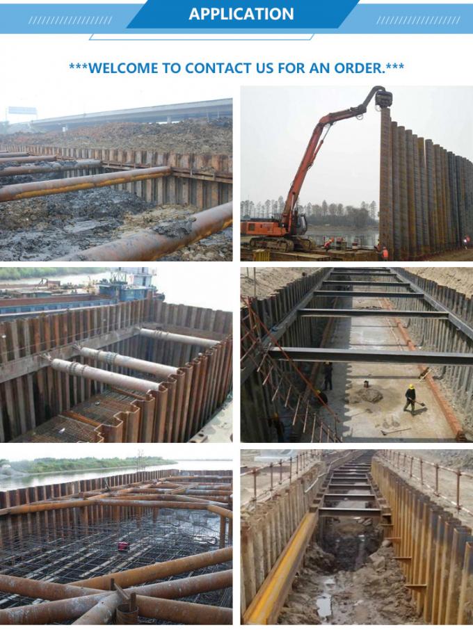 Q235 เหล็กกล้าคาร์บอน Sheet Pile